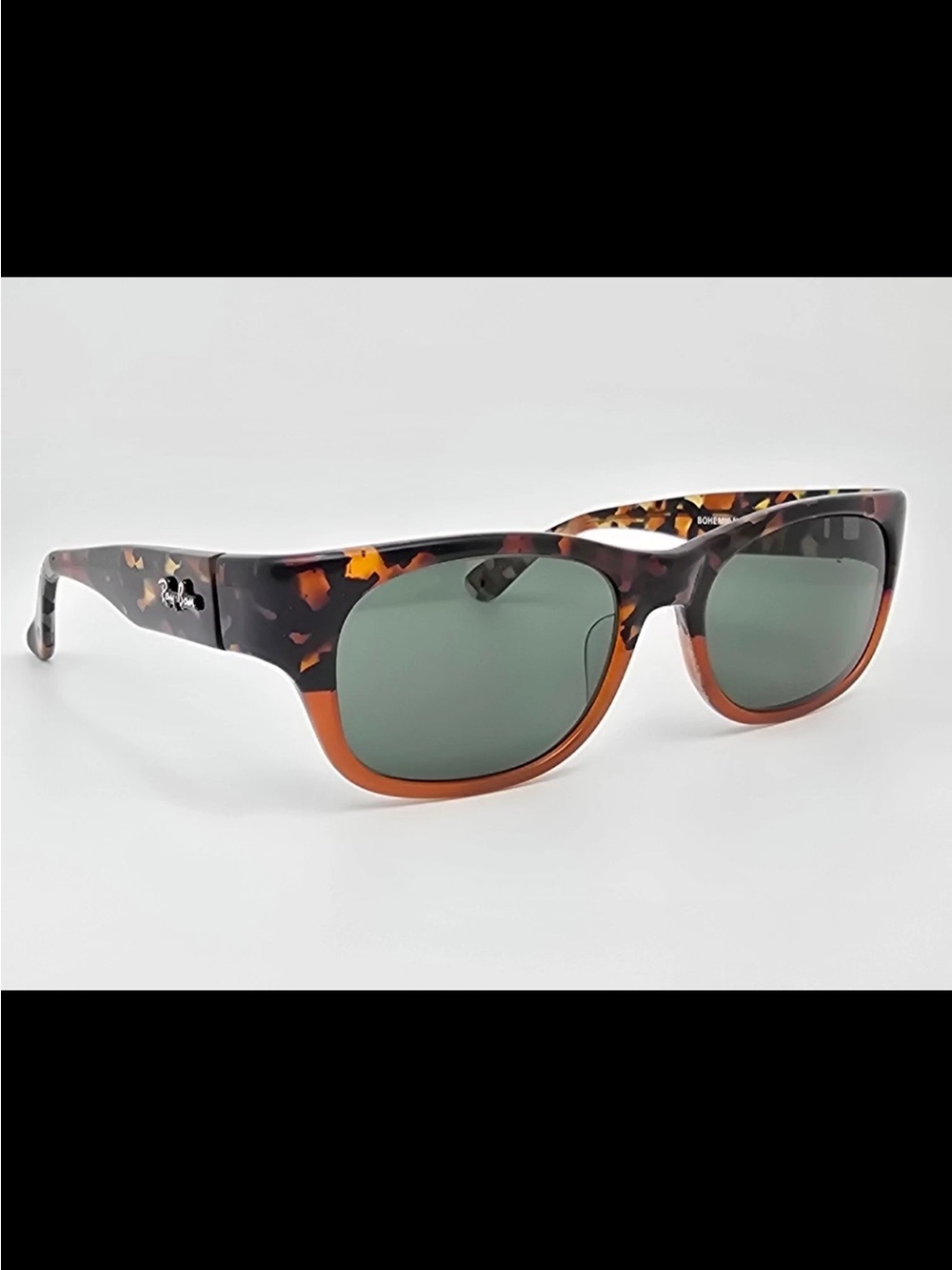 Ray-Ban Vintage Tortoiseshell Frame Sunglasses with Green Lenses
